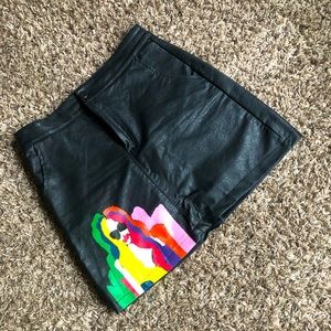 Retro leather skirt